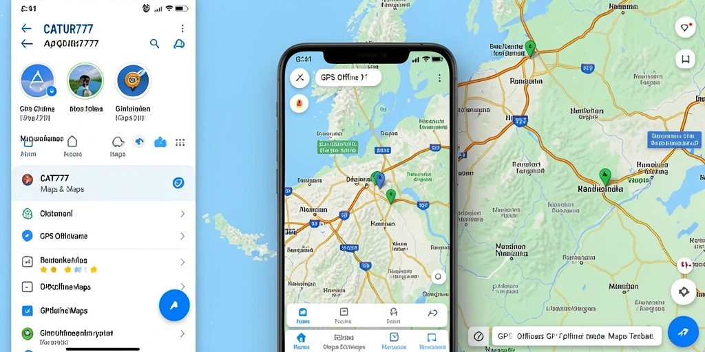 Tampilan antarmuka CATUR777 yang intuitif untuk GPS Offline Maps.