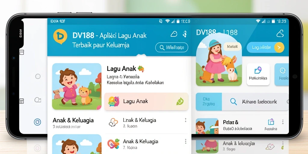 Antarmuka pengguna DV188 yang penuh warna dan menyenangkan.