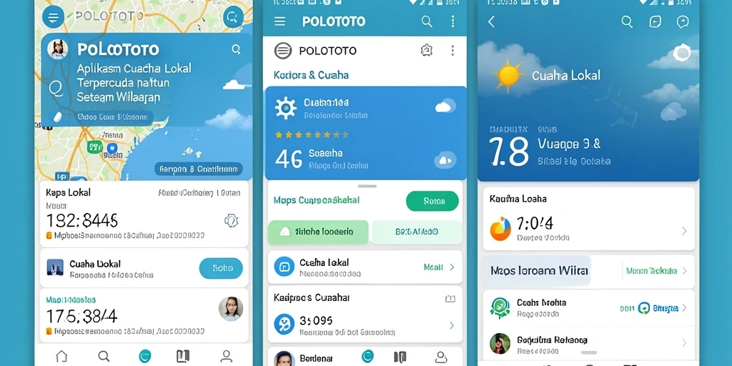 Tampilan antarmuka POLOTOTO yang menarik dan informatif untuk Cuaca Lokal.