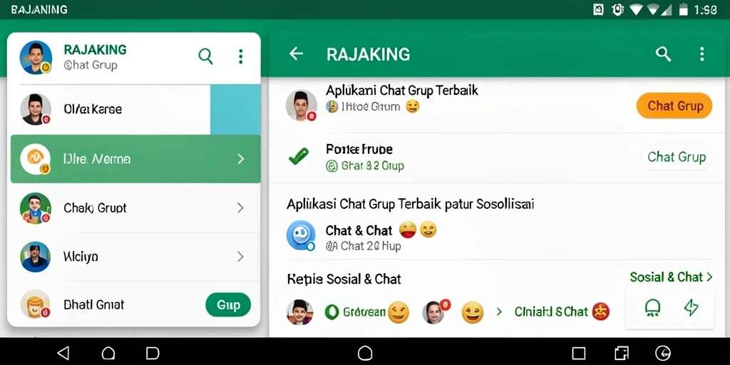 Antarmuka RAJAKING yang ramah pengguna untuk Chat Grup.