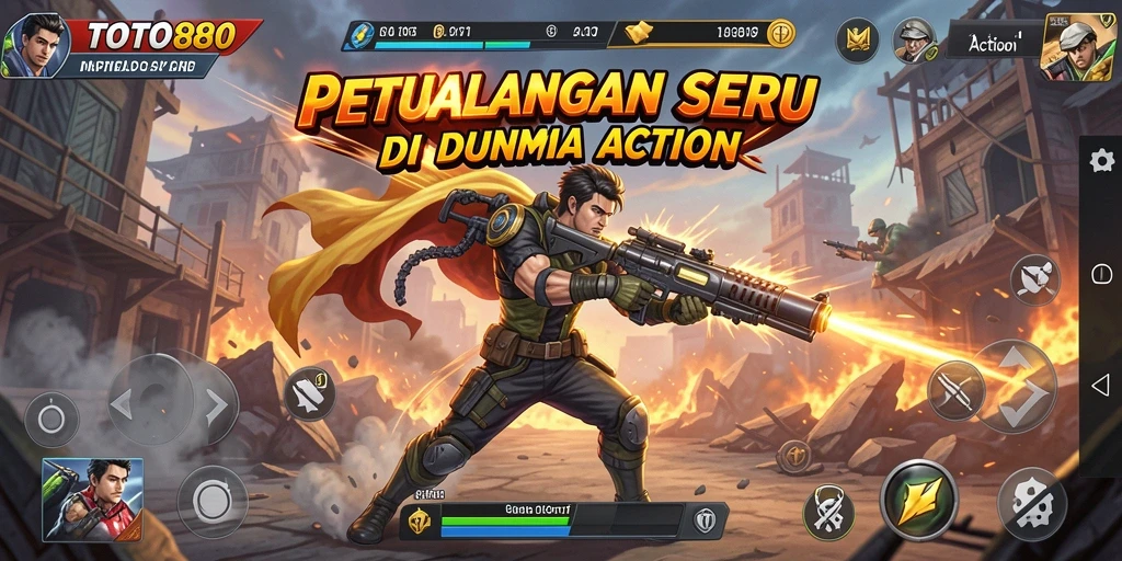 Screenshot TOTO80 menampilkan aksi pertempuran seru dengan karakter yang dinamis.