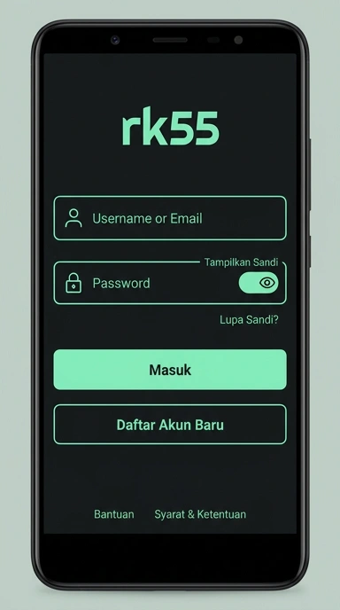 Tampilan halaman login rk55