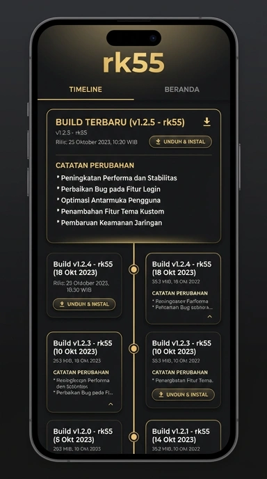 Tampilan riwayat versi rk55